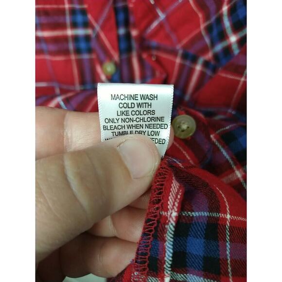 Croft &Barrow Woman XXL Shirt Red Plaid Collared Button Up Casual - Picture 6 of 8